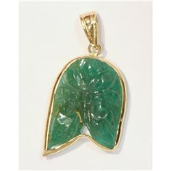 14 KT GOLD HANDCARVED EMERALD (5.40CT)