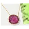 Image 2 : 14 KT GOLD RUBY (9.70CT) PENDANT NECKLACE