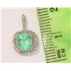 Image 2 : 14 KT WHITE GOLD EMERALD (0.73CT) AND DIAMOND