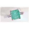 Image 1 : 14 KT WHITE GOLD EMERALD (2.02CT) AND DIAMOND