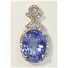 Image 2 : 14 KT WHITE GOLD TANZANITE AND DIAMOND (0.16CT)