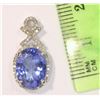 Image 3 : 14 KT WHITE GOLD TANZANITE AND DIAMOND (0.16CT)