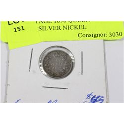 LOW MINTAGE 1898 QUEEN VICTORIA SILVER NICKEL