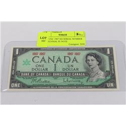 GEM UNC 1967 NO SERIAL NUMBER CENTENNIAL $1 NOTE