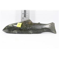 SOAPSTONE 'WOLF SCULPTURE' CARVING - 'FISH'