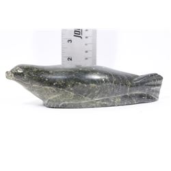 SOAPSTONE 'WOLF SCULPTURE' CARVING - 'SEAL'