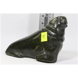 SOAPSTONE 'WOLF SCULPTURE' CARVING - WALRUS