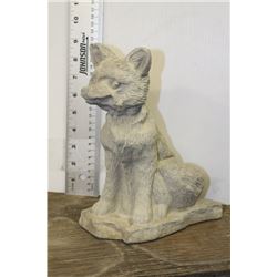 SMALL CONCRETE FOX STATUE