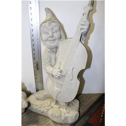 CONCRETE GNOME W/ CELLO STATUE