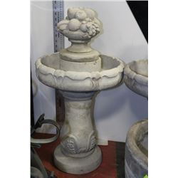 CONCRETE FRUIT BIRD BATH FOUNTAIN