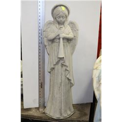 CONCRETE UNPAINTED CHOIR ANGEL STATUE