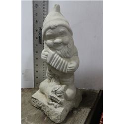 CONCRETE GNOME W/ ACCORDION STATUE