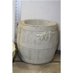 CONCRETE GRAPE BARREL DESIGN PLANTER
