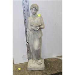CONCRETE LADY WITH BIRD STATUE