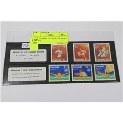 MINT CANADA 1975 AND 1976 SPORT STAMPS