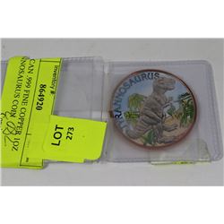 AMERICAN .999 FINE COPPER 1OZ  TYRANNOSAURUS COIN