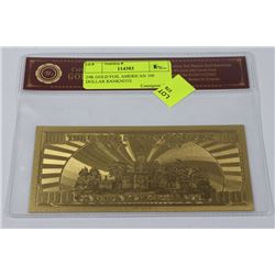 24K GOLD FOIL AMERICAN 100 DOLLAR BANKNOTE
