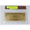 Image 1 : 24K GOLD FOIL AMERICAN 1,000 DOLLAR BANKNOTE