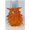 Image 1 : ORANGE ART GLASS PINEAPPLE STYLE VASE