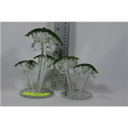 PAIR OF CRYSTAL PALM TREES