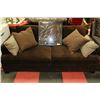 Image 1 : SHOWHOME BROWN FABRIC SOFA & CUSHIONS