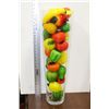 Image 1 : TALL GLASS VASE W/ GLASS FRUIT