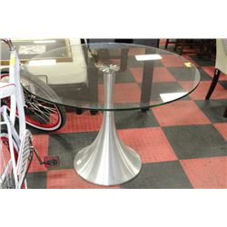 SHOWHOME ROUND GLASS PEDESTAL TABLE