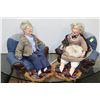 Image 1 : PAIR OF PORCELAIN OLD LADY DOLLS