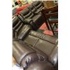 Image 1 : CHOCOLATE BROWN LEATHER RECLINING SECTIONAL