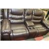 Image 4 : CHOCOLATE BROWN LEATHER RECLINING SECTIONAL