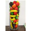 Image 1 : LARGE GLASS VASE W GLASS FRUITS