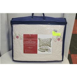 IMPERIAL HOME EMBROIDERED COVERLET SET