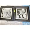 Image 1 : SHOWHOME 2 PC BLACK FRAMED FLOWER PICTURES