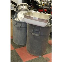 STAINLESS STEEL SINK SOLD W 2 GARBAGE CANS