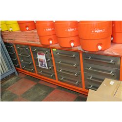 NEW 10ft 20 DRAWER HD WORK BENCH W/ HANGING WALL