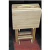Image 1 : 4 PC WOOD TV TRAY SET