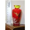 Image 1 : RED GLASS EAGLE VASE
