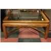 Image 1 : SOLID OAK & GLASS COFFEE TABLE