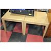 Image 1 : PAIR OF LIGHT BROWN SIDE TABLES - 24" W X 24" L X