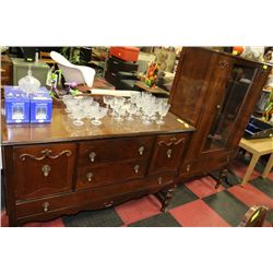 VINTAGE 1940'S 60" X 35" HUTCH W 54" SIDEBOARD