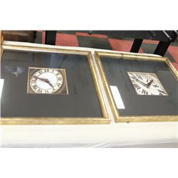 PAIR OF SHOWHOME FRAMED CLOCK PICTURES