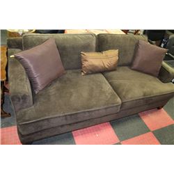 SAGE FABRIC SOFA W/ ACCENT CUSHIONS
