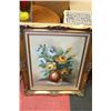 Image 1 : ORNATE FRAMED FLOWERS & VASE OIL PAINTING