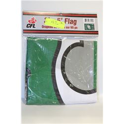 PAIR OF SASK ROUGHRIDERS FOOTBALL FLAGS