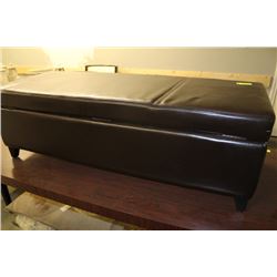 SHOWHOME BROWN LEATHERETTE STORAGE OTTOMAN