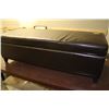 Image 1 : SHOWHOME BROWN LEATHERETTE STORAGE OTTOMAN