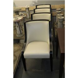 SHOWHOME SET OF 4 WOOD AND CREAM LEATHERETTE