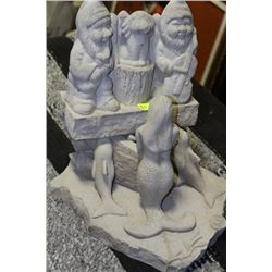 MERMAID DOLPHIN PLANTER W SMALL GNOME STATUE