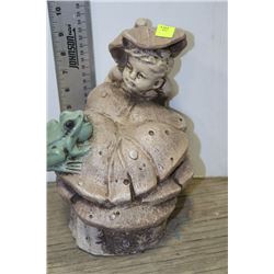 CONCRETE BOY AND LILY PAD FOUNTAIN SPITTER