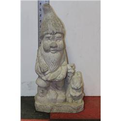 CONCRETE GNOME W/ BUNNY STATUE